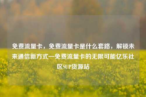 免费流量卡	，免费流量卡是什么套路，解锁未来通信新方式—免费流量卡的无限可能亿乐社区SUP货源站  第1张