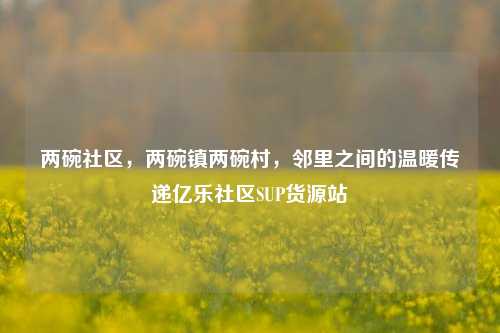 两碗社区，两碗镇两碗村	，邻里之间的温暖传递亿乐社区SUP货源站  第1张
