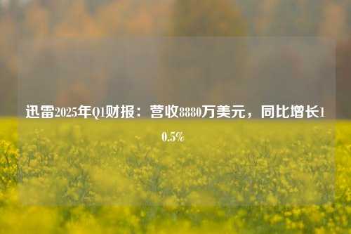 迅雷2025年Q1财报：营收8880万美元，同比增长10.5%    第1张