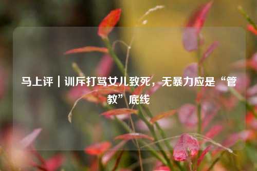马上评｜训斥打骂女儿致死，无暴力应是“管教	”底线  第1张