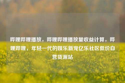 哔哩哔哩播放，哔哩哔哩播放量收益计算，哔哩哔哩	，年轻一代的娱乐新宠亿乐社区低价自营货源站  第1张