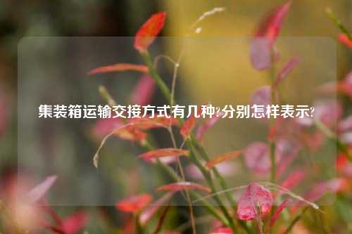 集装箱运输交接方式有几种?分别怎样表示?  第1张 集装箱运输交接方式有几种?分别怎样表示?  第1张