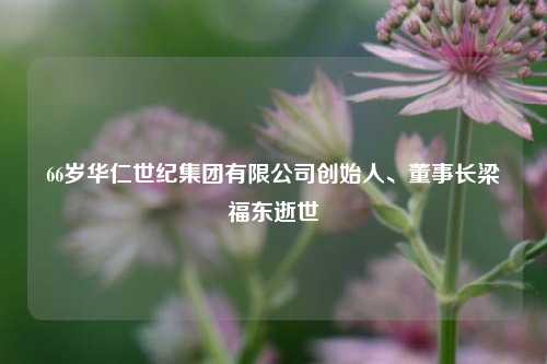 66岁华仁世纪集团有限公司创始人、董事长梁福东逝世  第1张
