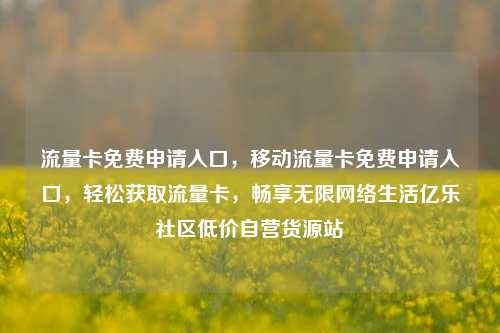 流量卡免费申请入口	，移动流量卡免费申请入口，轻松获取流量卡，畅享无限网络生活亿乐社区低价自营货源站  第1张