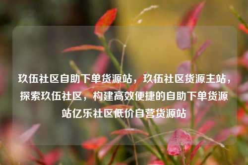 玖伍社区自助下单货源站	，玖伍社区货源主站，探索玖伍社区，构建高效便捷的自助下单货源站亿乐社区低价自营货源站  第1张