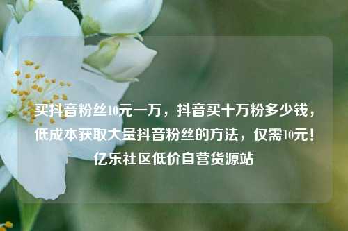 买抖音粉丝10元一万，抖音买十万粉多少钱	，低成本获取大量抖音粉丝的方法，仅需10元！亿乐社区低价自营货源站  第1张